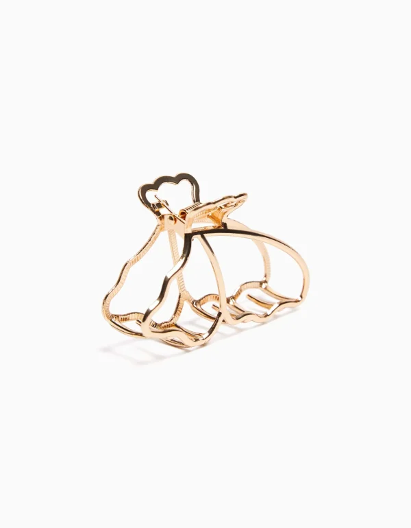 Pinza metálica dorada mariposa-BERSHKA Best