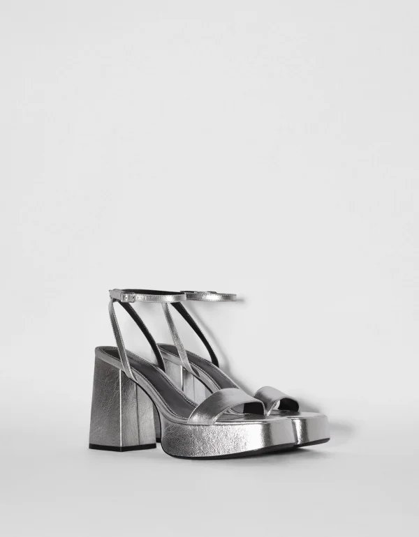 Sandalia tacón forma metalizada-BERSHKA Cheap