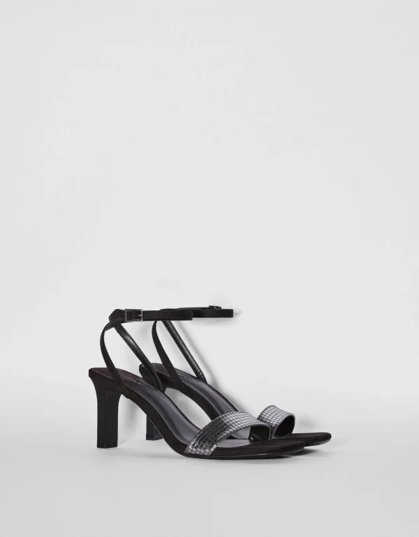 Sandalia tacón pulsera pala metalizada-BERSHKA Cheap