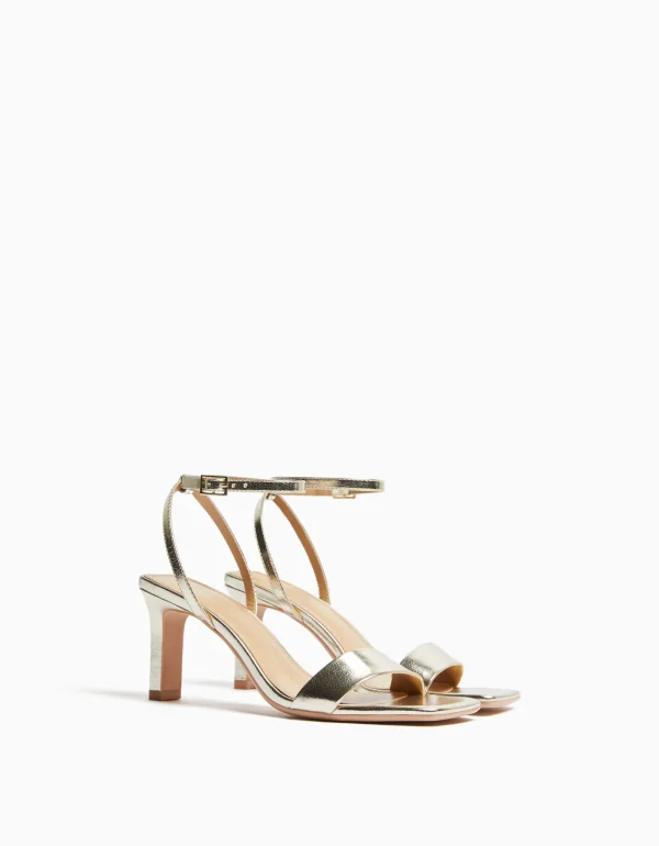 Sandalia tacón tiras pulsera-BERSHKA New