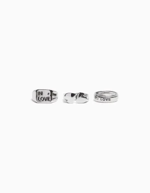 Set 3 anillos love-BERSHKA Cheap