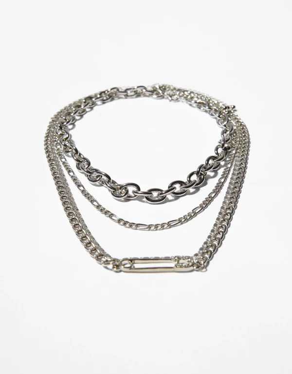 Set 4 collares cadena-BERSHKA Cheap