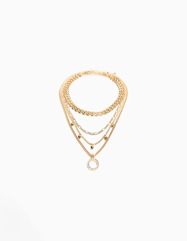 Set 4 collares cadena choker-BERSHKA Shop