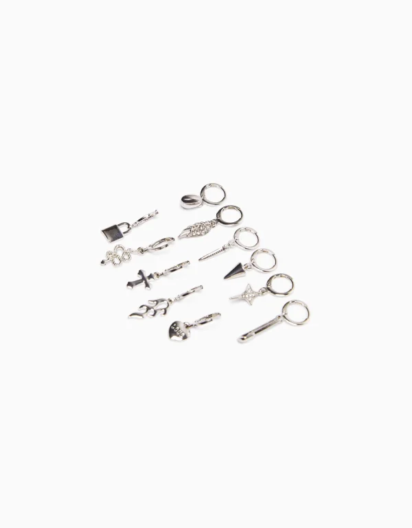 Set 11 pendientes ear cuff serpiente cruz pincho-BERSHKA Best Sale