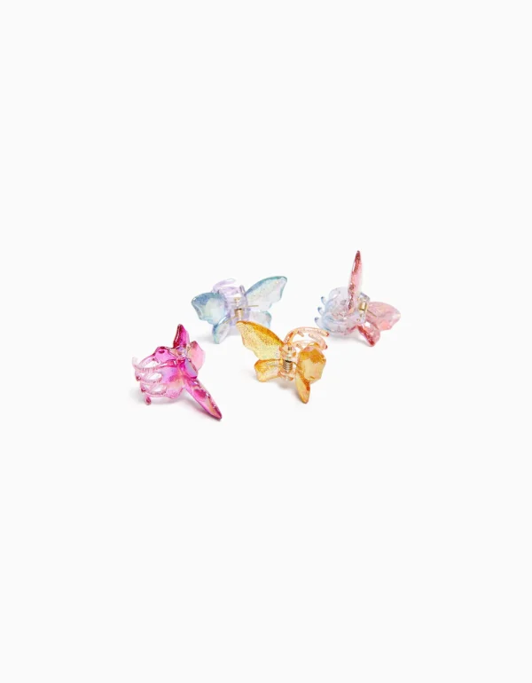 Set 4 pinzas pelo mariposas colores-BERSHKA Hot