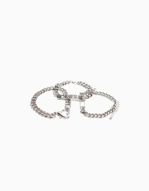 Set 3 pulseras cadenas-BERSHKA Shop