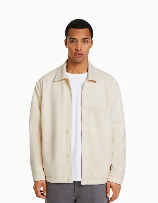 Sobrecamisa efecto ante-BERSHKA Fashion