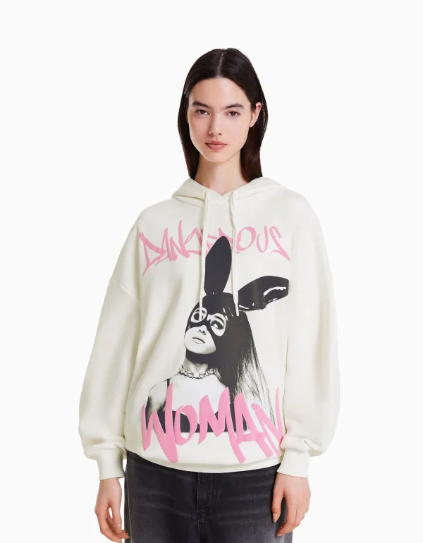 Sudadera capucha print Ariana Grande-BERSHKA Hot