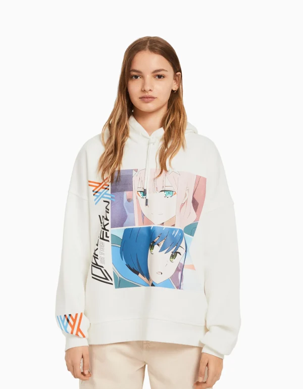 Sudadera capucha print Darling in the Franxx-BERSHKA Discount