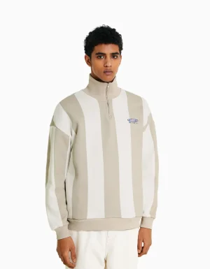 Sudadera cremallera rayas-BERSHKA Best