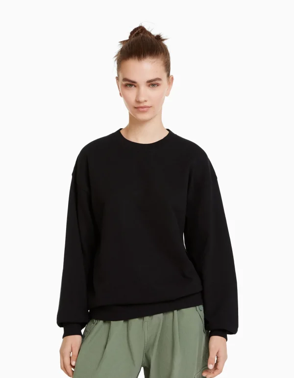 Sudadera cuello redondo-BERSHKA Shop