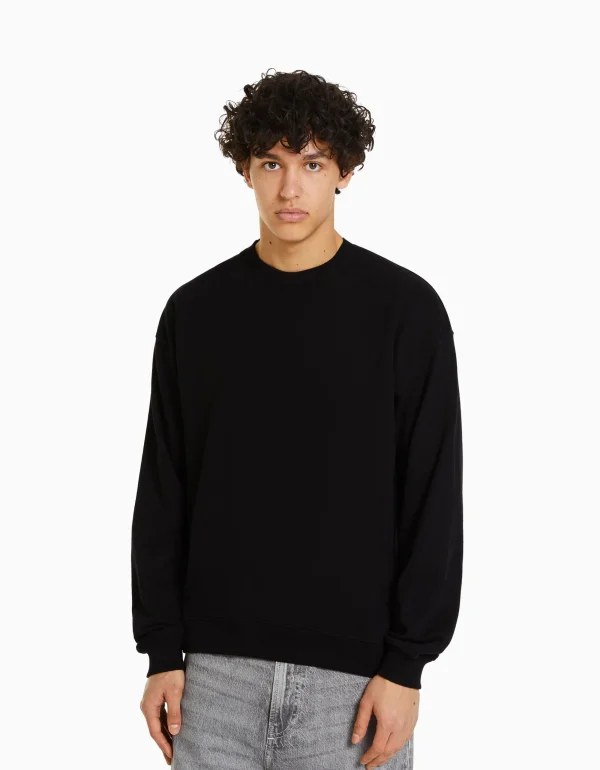 Sudadera cuello redondo-BERSHKA Online