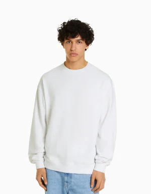 Sudadera cuello redondo-BERSHKA Discount