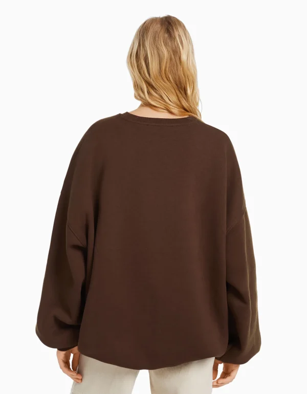 Sudadera oversize print-BERSHKA New