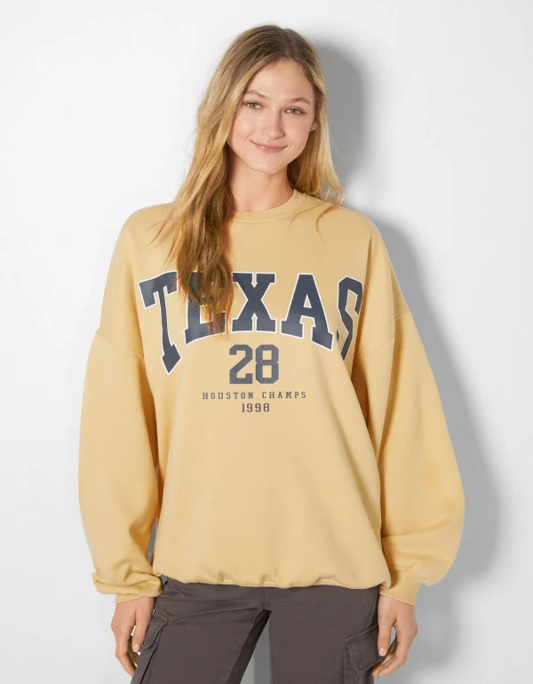 Sudadera oversize print-BERSHKA Online