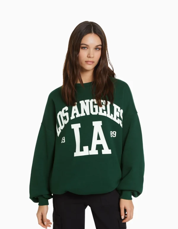 Sudadera oversize print-BERSHKA Cheap