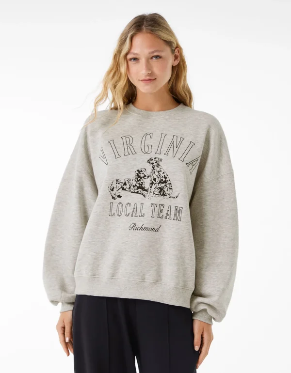 Sudadera oversize print-BERSHKA Sale