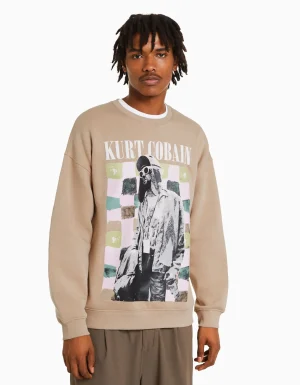 Sudadera print Kurt Cobain-BERSHKA Flash Sale