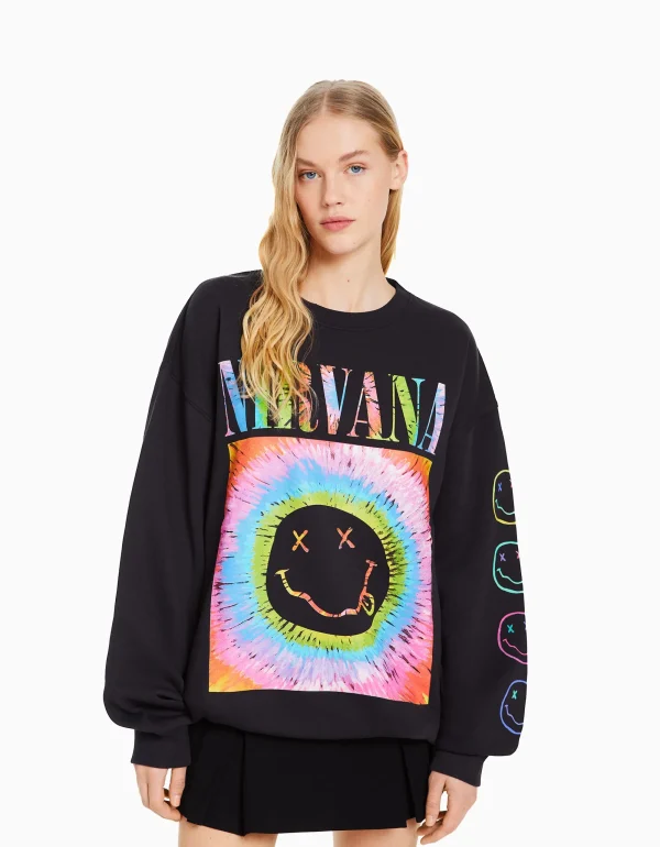 Sudadera print Nirvana-BERSHKA Store