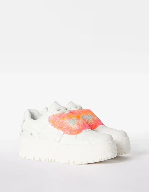 Zapatillas plataforma detalle mariposa-BERSHKA New