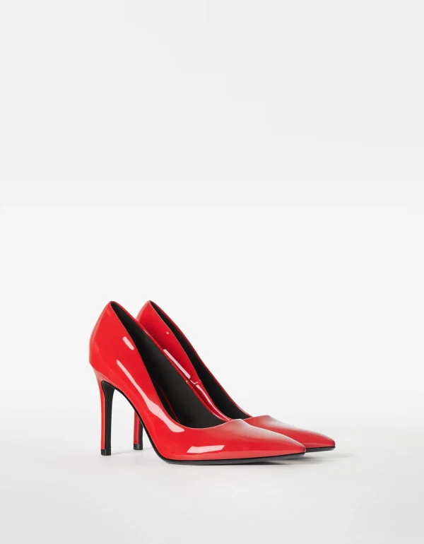 Zapato tacón brillo-BERSHKA New