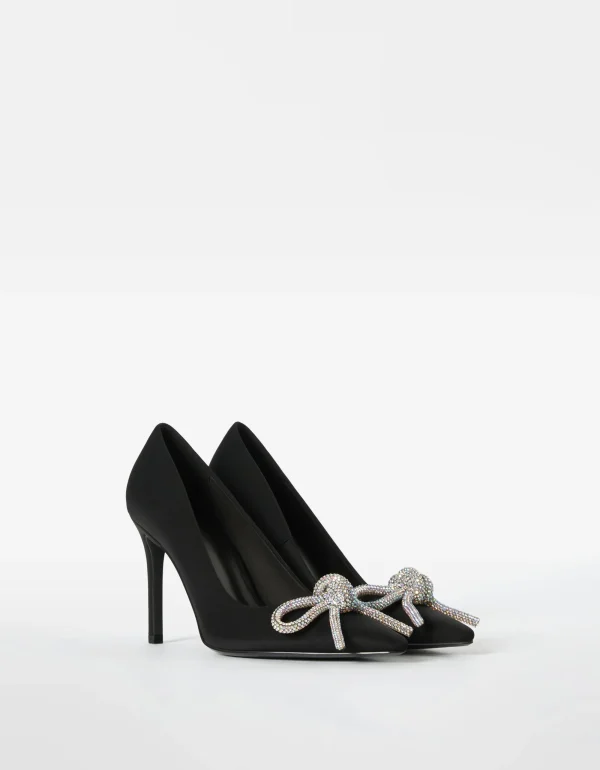 Zapato tacón lazo brillos-BERSHKA Fashion
