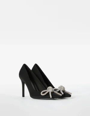 Zapato tacón lazo brillos-BERSHKA Outlet